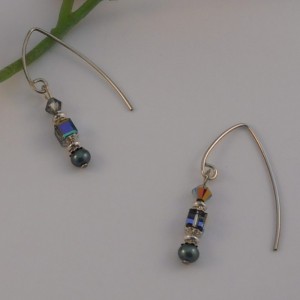 Boucles d'oreilles Bleu paon